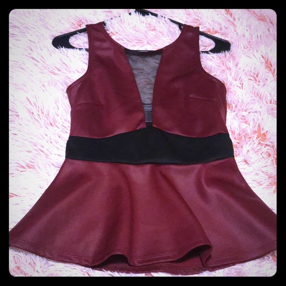 Leather mesh flare top